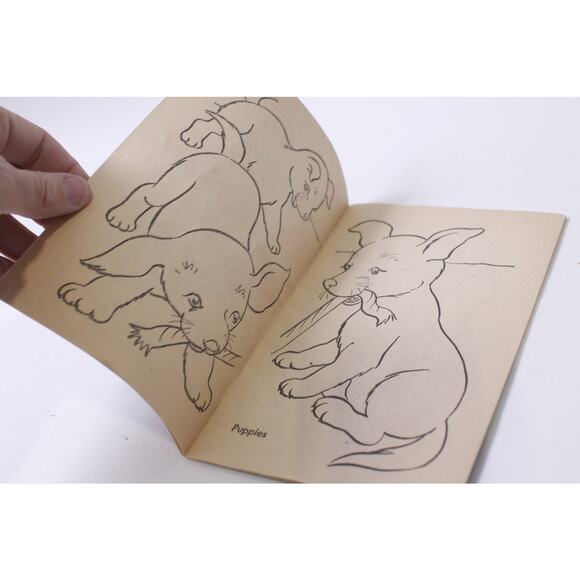 Baby Animals, Coloring Book, Whitman, 1960s, Uncolored, Uncolored, Coloring Book - Picture 2 of 4